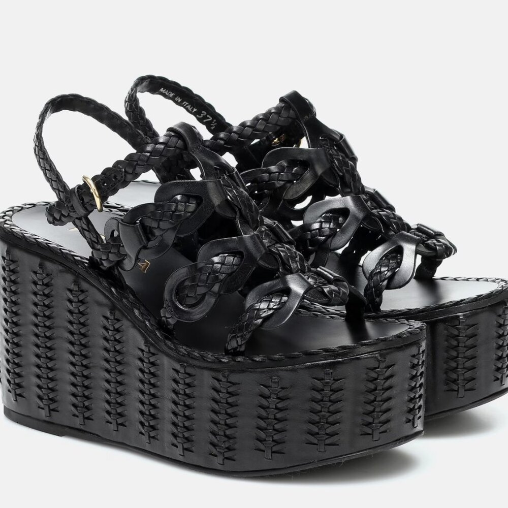 Prada Runway Black Platform Sandals
